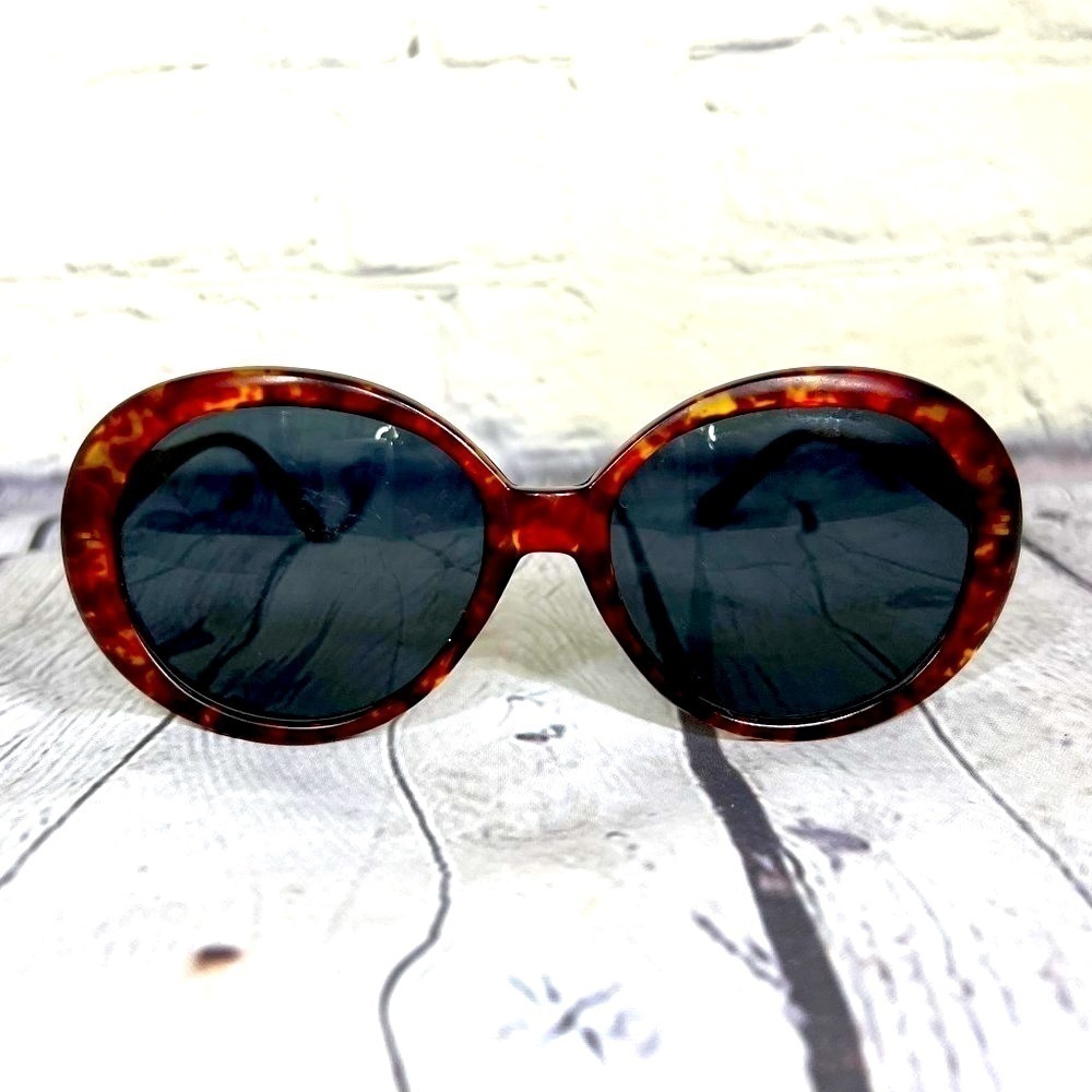 BILL BLASS RIVIERA Vintage Red Tortoise Oval Sunglasses Frames Sun Glasses